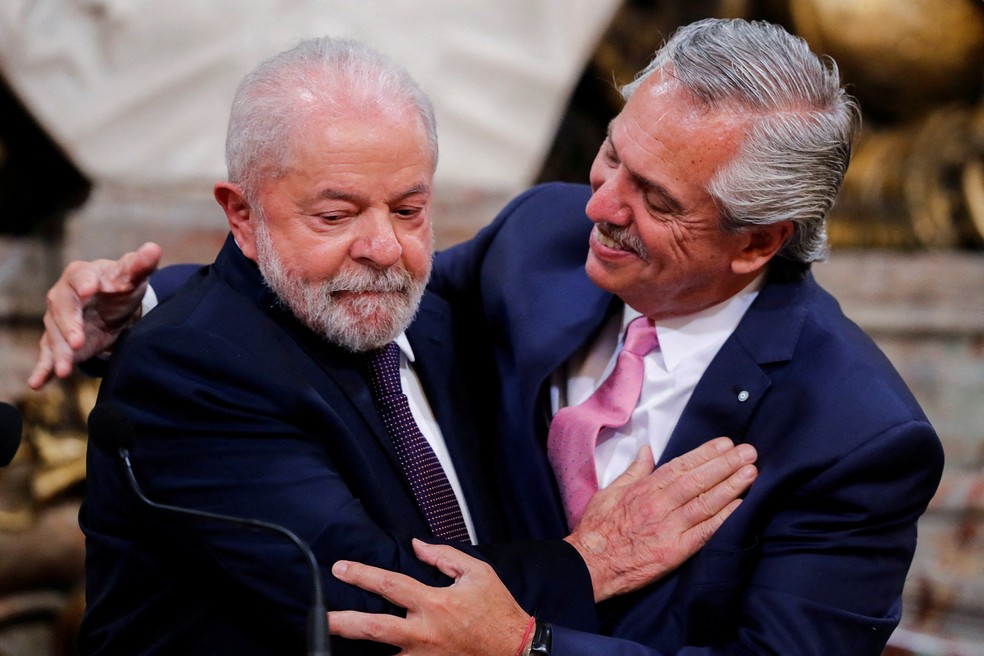 Lula se encontrou com Alberto Fernández  — Foto: Agustin Marcarian/Reuters