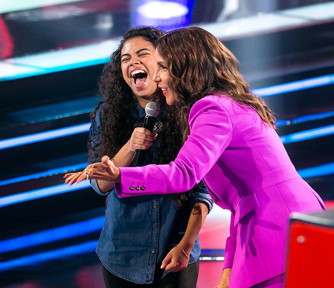 Ivete Sangalo e Nathy são pura afinidade no The Voice Kids (Foto: Isabella Pinheiro/Gshow)