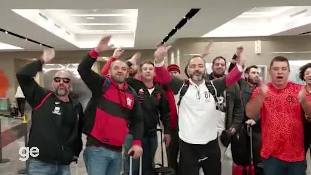 Torcedores do Flamengo chegam do Rio em Buenos Aires cantando músicas rubro-negras