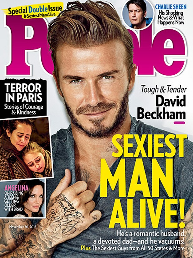David Beckham foi eleito o homem mais sexy do mundo pela 'People' em 2015 (Foto: Reprodução)