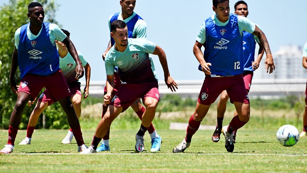 Martinelli em treino do Fluminense — Foto: Mailson Santana / FFC
