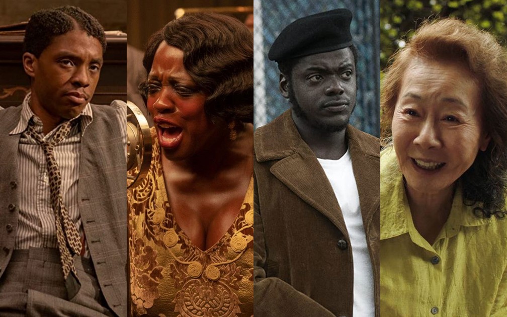 Chadwick Boseman, Viola Davis, Daniel Kaluuya e Youn Yuh-jung são favoritos nas categorias de atuação do Oscar 2021 — Foto: Divulgação