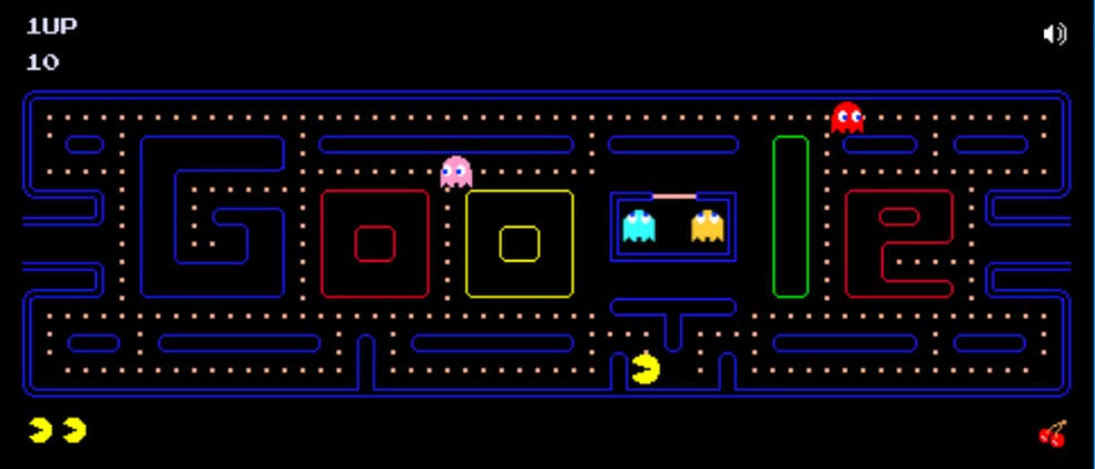 Doodle comemorou aniversário do clássico jogo Pac-Man — Foto: Reprodução/Isabela Cabral