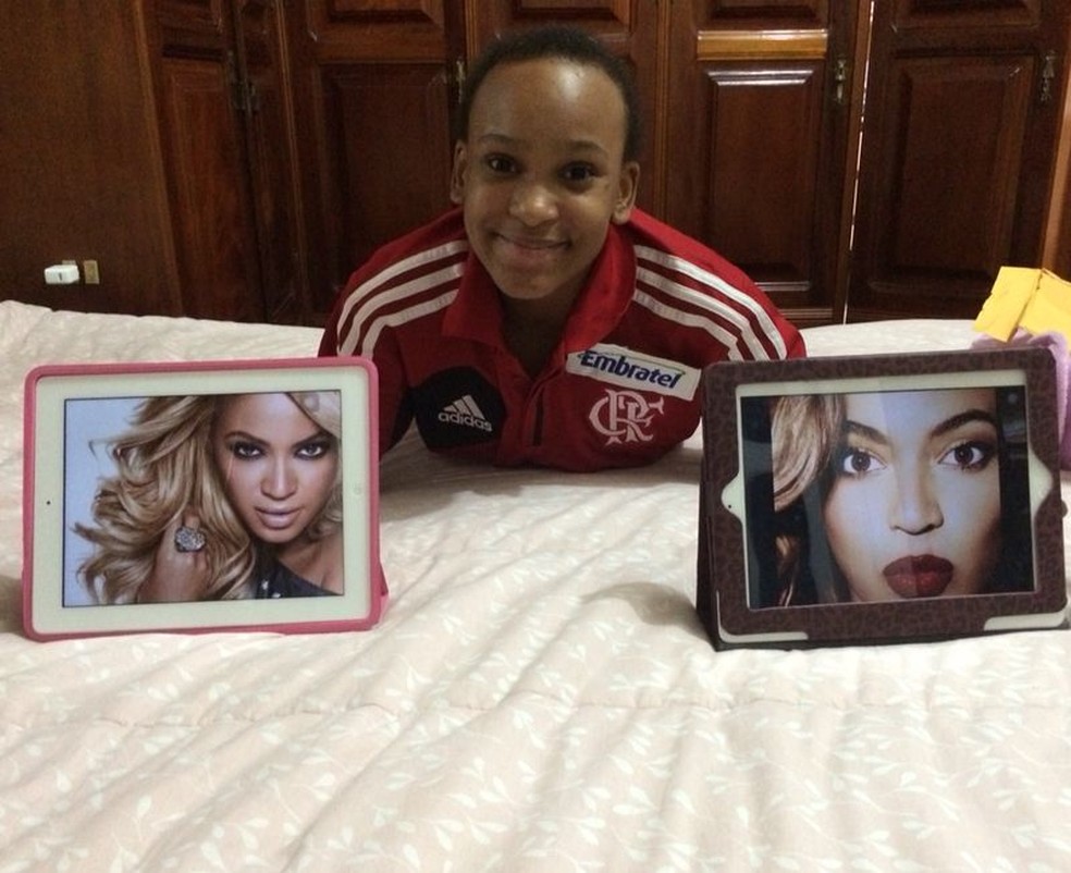 Desde criança Rebeca é fã da Beyoncé — Foto: Divulgação
