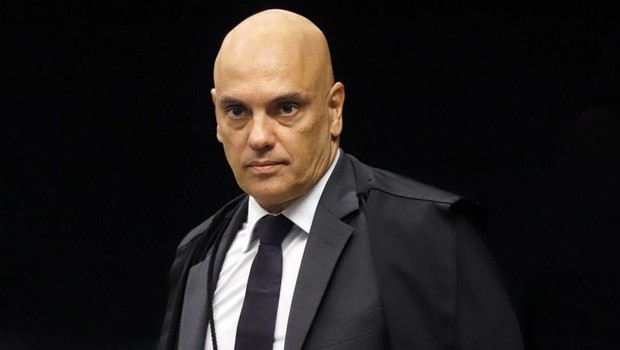 Légende photo, Mello sur Alexandre de Moraes (photo): "Je dirais qu'il donne une performance tremblante" (Photo : Rosinei Coutinho/STF)
