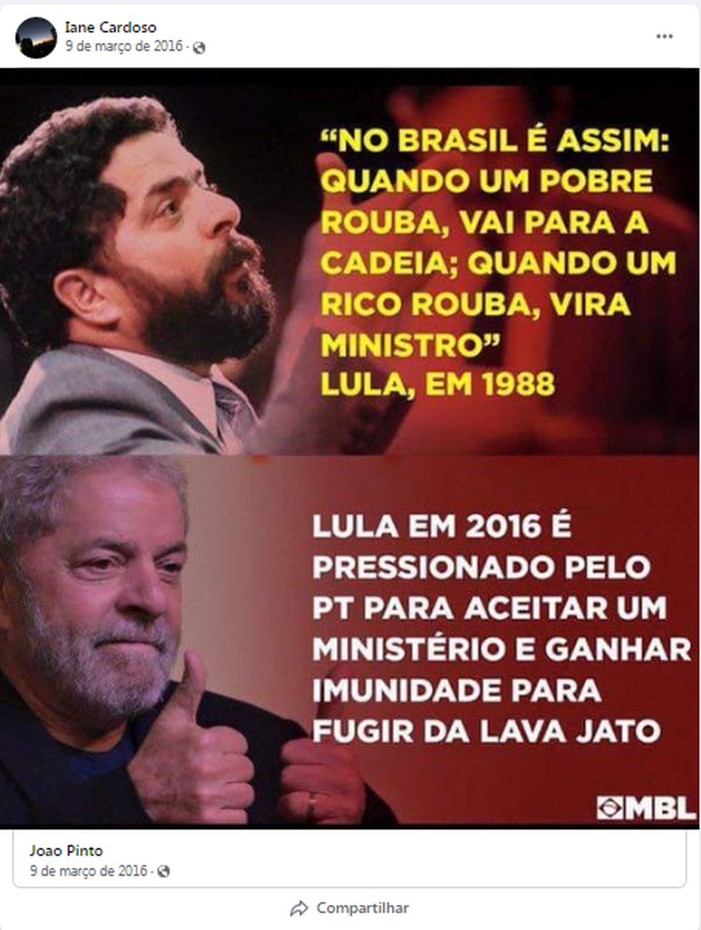 Publicação de delegada no Facebook — Foto: Reprodução