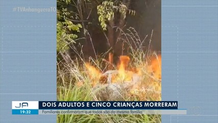 Casal e cinco crianças morrem carbonizados após carro em que estavam pegar fogo