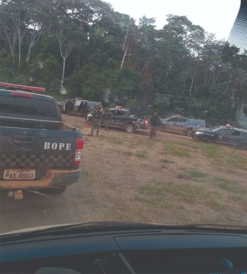 Operação na área da Fazenda Santa Carmem em distrito Porto Velho — Foto: Bope/Reprodução 