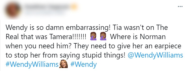 Internautas comentam a gafe de Wendy Williams (Foto: Reprodução / Twitter)