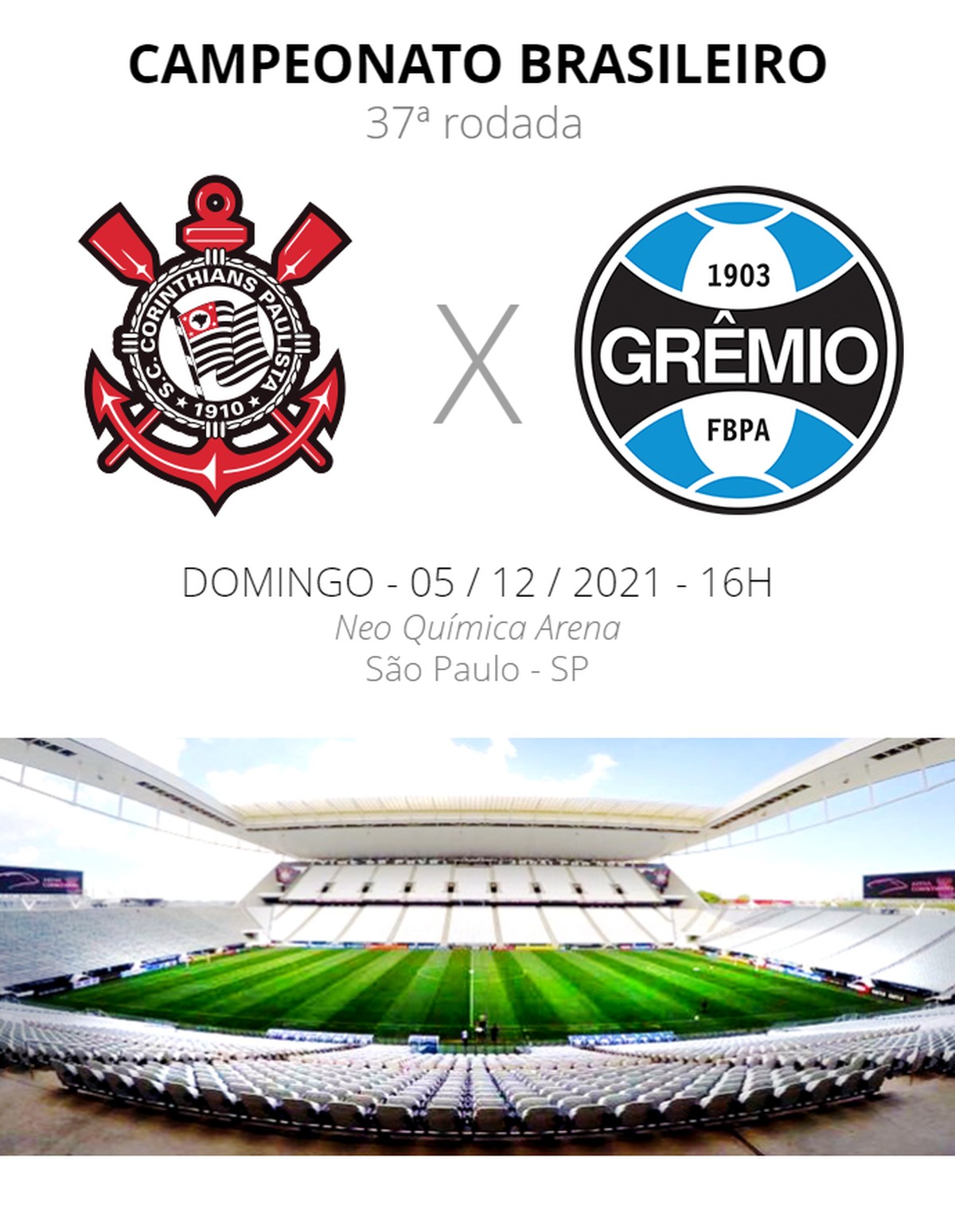 Onde posso assistir Corinthians e Grêmio?