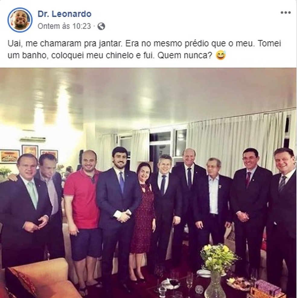 Deputado postou foto em rede social — Foto: Facebook/ Reprodução
