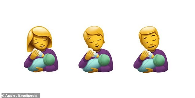 Apple lança emojis de cuidadores dando mamadeira para os bebês  (Foto: Apple/Emojipedia)