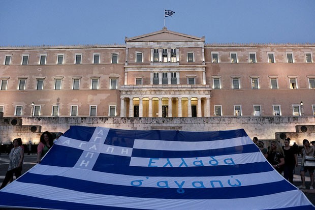 Manifestação na Grécia durante crise (Foto: MIlos Bicanski/Getty Images)