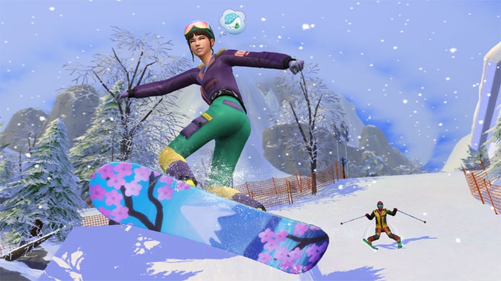 The Sims 4: Diversão na Neve traz esportes radicais e escaladas para os Sims mais ousados — Foto: Divulgação/Electronic Arts