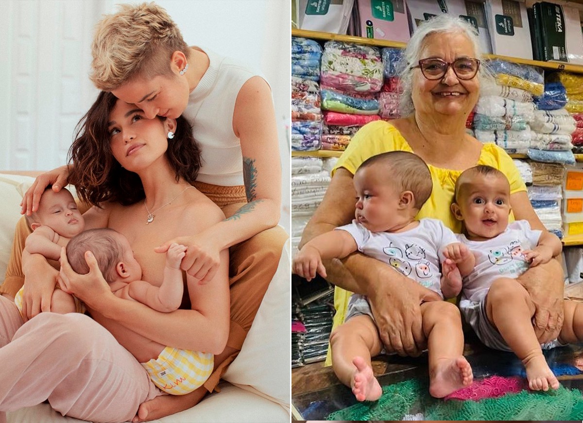 Filhas gêmeas de Nanda Costa conhecem loja da bisavó, Maria Ines (Foto: Reprodução/ Instagram)