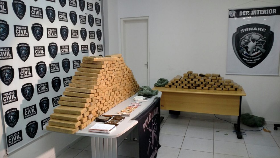 Polícia Civil apreende 300 kg de maconha com quatro pessoas no MA (Foto: Divulgação/Polícia Civil)