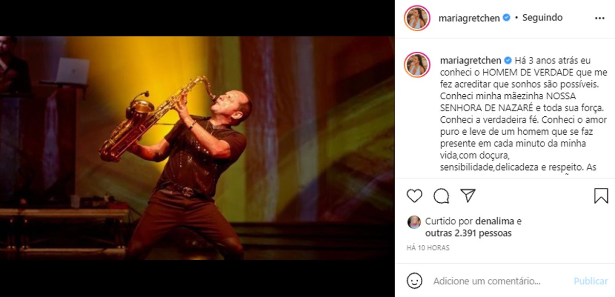 Gretchen se declara a Esdras de Souza (Foto: Reprodução/Instagram)