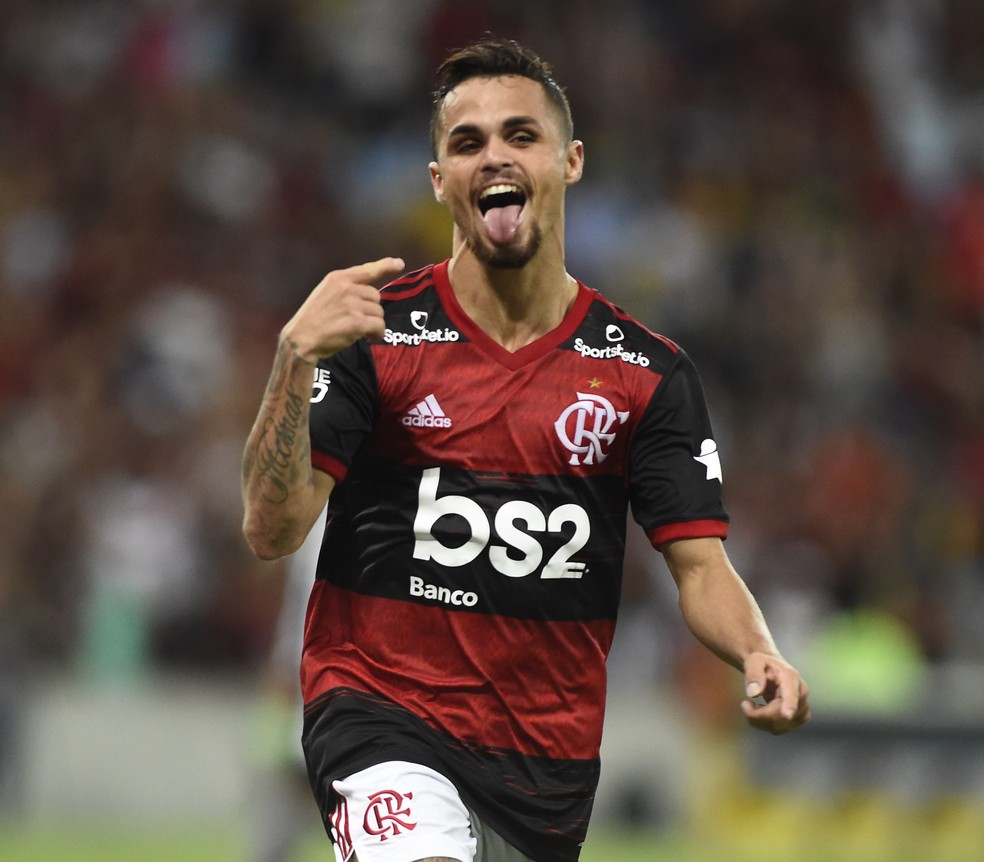 Michael comemora seu gol pelo Flamengo contra o Botafogo — Foto: André Durão / GloboEsporte.com