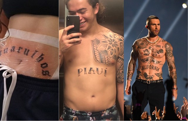 Menina viraliza ao tatuar "Guarulhos" na barriga e zoa desenho de Adam Levine (Foto: Reprodução/Instagram)