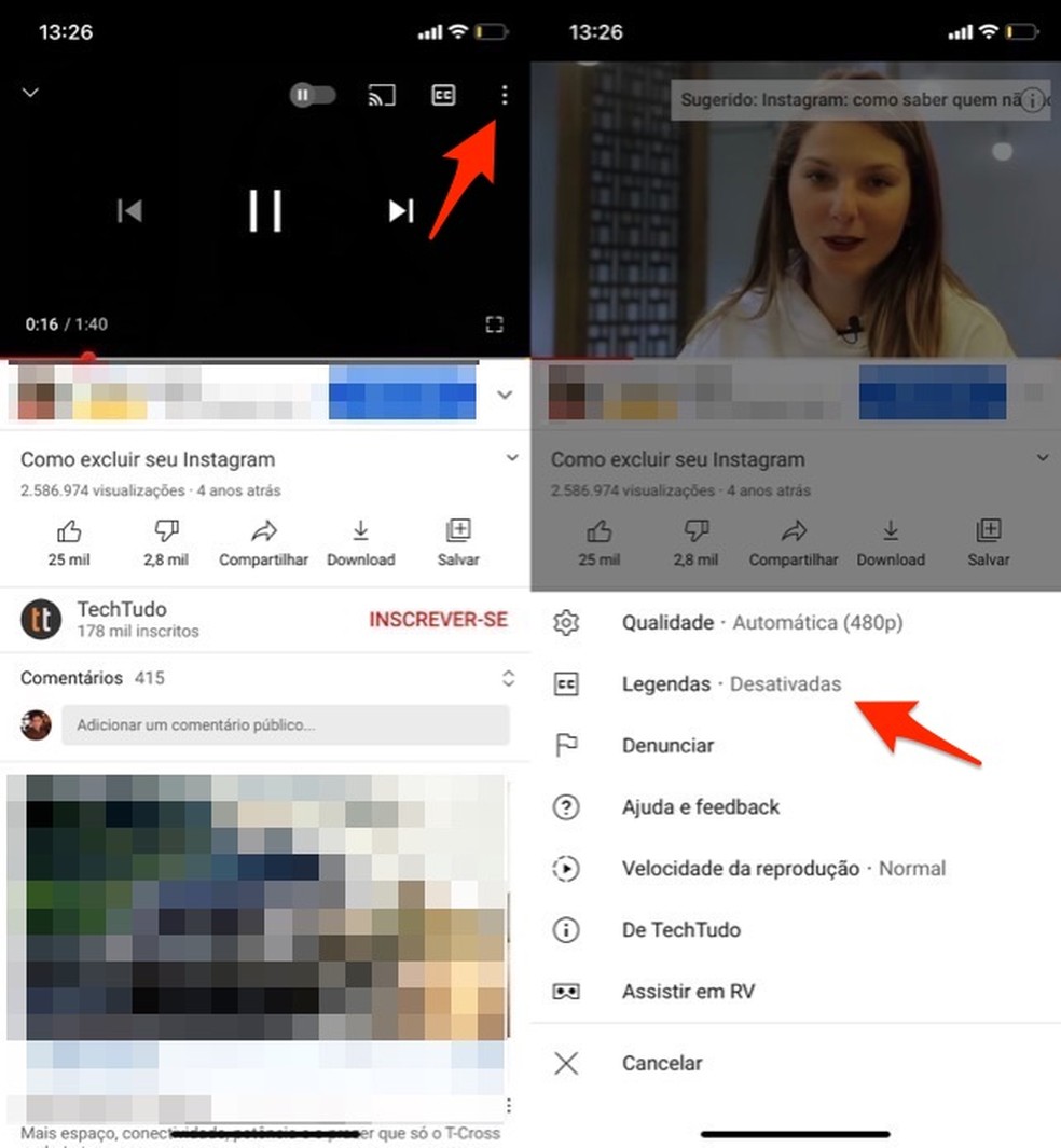 Como Tirar A Legenda Do Youtube No Celular Audio E Video Techtudo