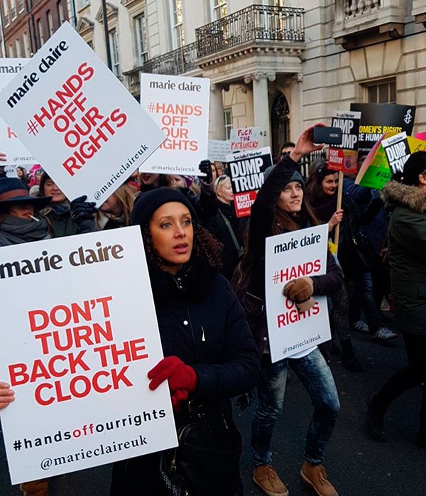 Marcha contra Trump em Londres (Foto: Reprodução/Instagram/MarieClaireUK)