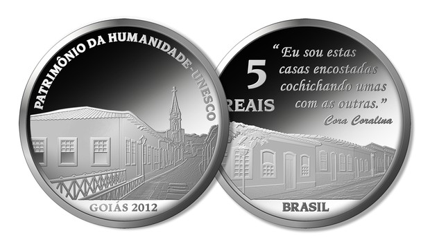 A moeda comemorativa de Goiás, lançada pelo BC, que faz parte da série 
