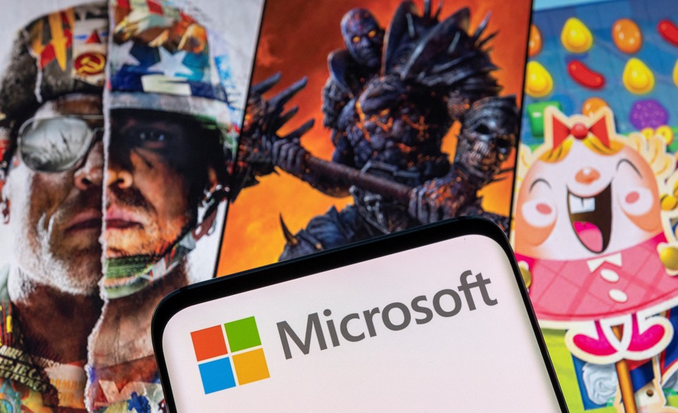 Microsoft anuncia compra da gigante dos games Activision Blizzard, criadora de sucessos como 'Call of Duty' e 'Candy Crush' — Foto: Dado Ruvic/Illustration/Reuters