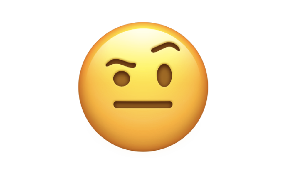 Emoji de rosto com sobrancelha levantada (Foto: Reprodução/Emojipedia)