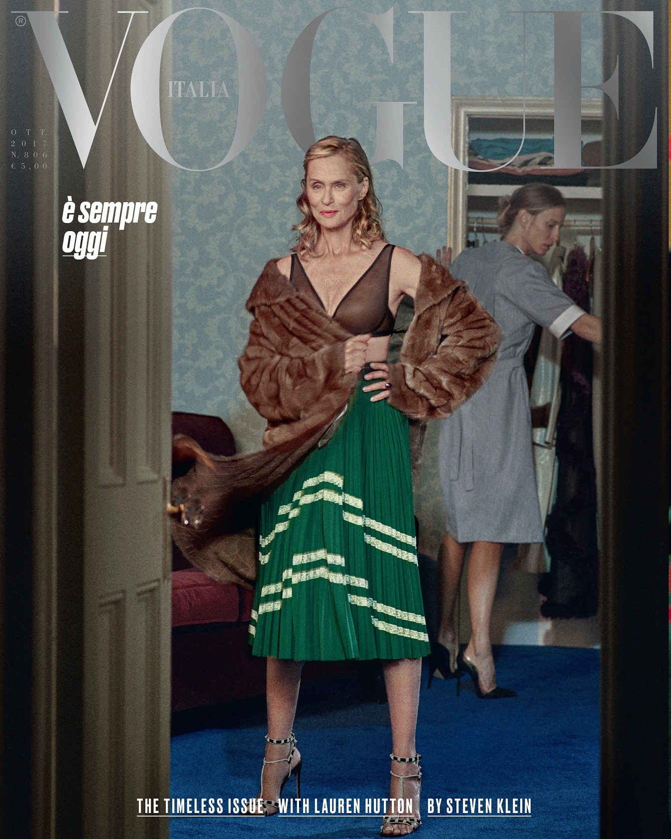 Lauren Hutton é capa de outubro da Vogue Itália (Foto: Steven Klein)