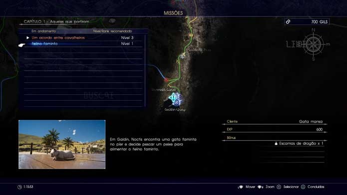 Missões opcionais também estão em Final Fantasy XV (Foto: Reprodução/Murilo Molina)