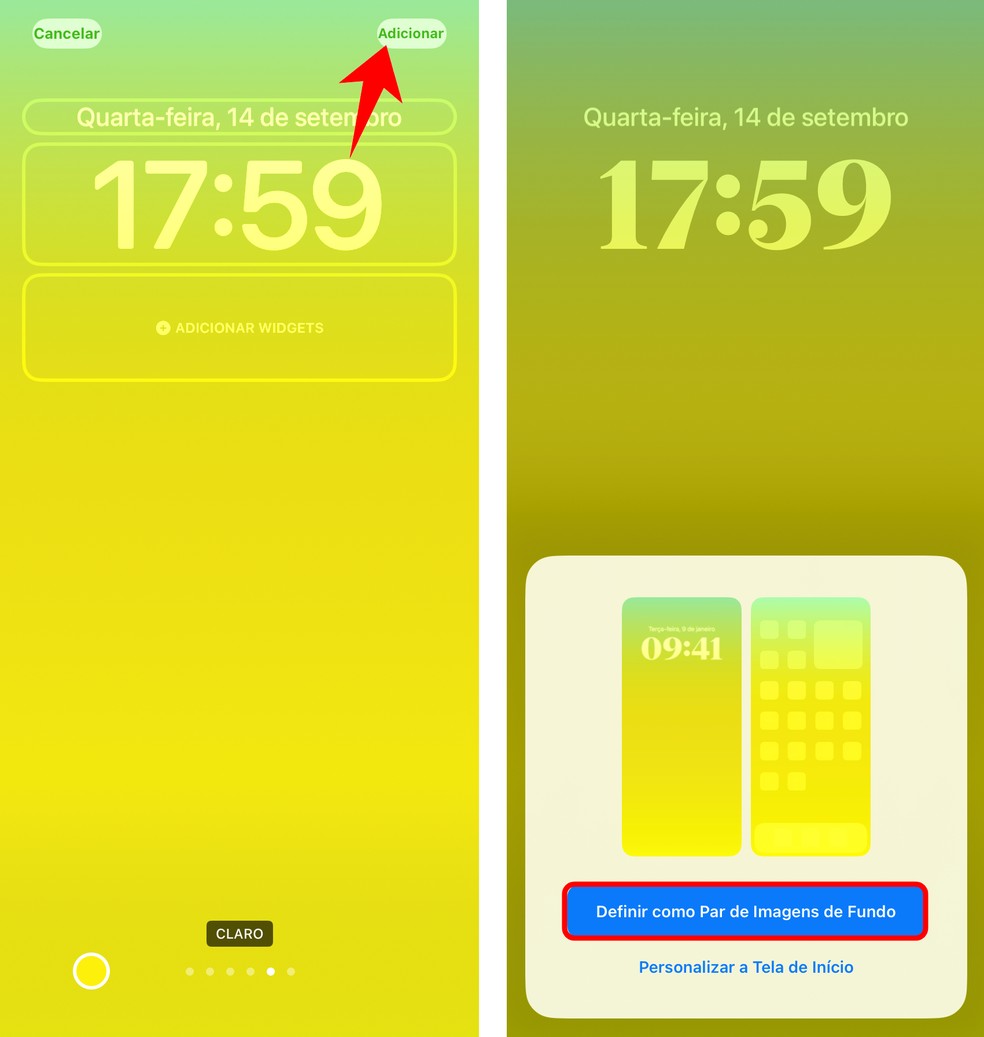 Veja como aplicar o wallpaper no iPhone — Foto: Reprodução/Rodrigo Fernandes