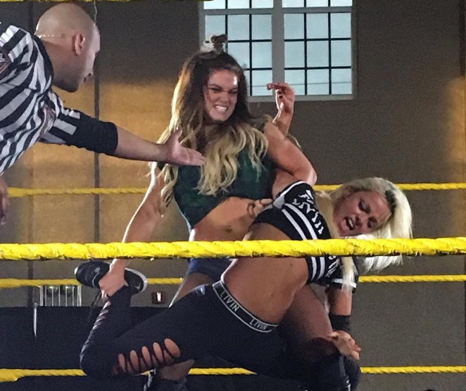 Sara Lee em uma de suas exibições na WWE (Foto: Reprodução/Instagram)