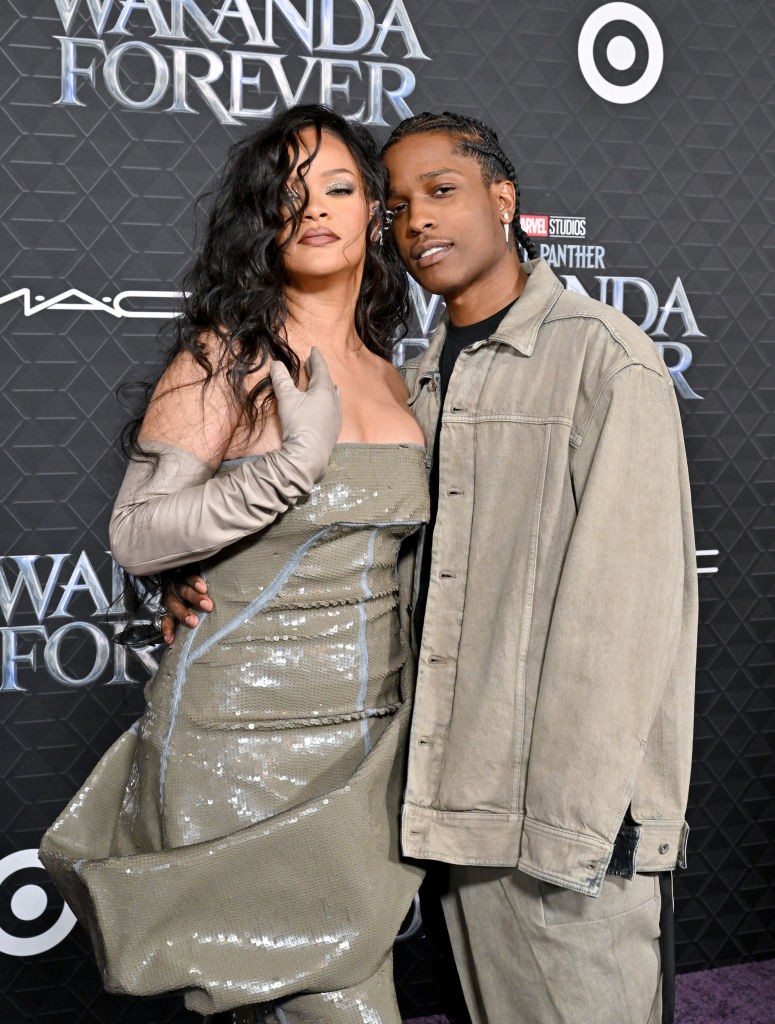 Rihanna e  A$AP Rocky na première de Pantera Negra: Wakanda para Sempre (Foto: Getty Images)