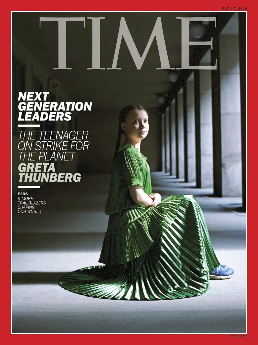 Greta foi capa da revista norte-americana Time em maio de 2019  (Foto: Divulgação Time )