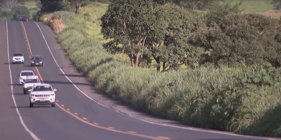 Carros trafegam pelo trecho da BR-365 entre Uberlândia e Patrocínio — Foto: Reprodução/TV Integração