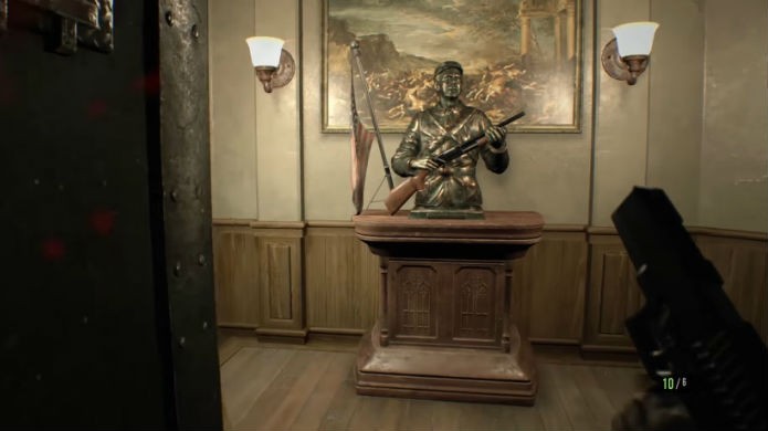 Resident Evil 7: troque as shotgun de lugar na estátua (Foto: Reprodução/Thomas Schulze)