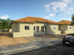 Imagem do projeto mostra como ficarão as casas que serão feitas aos ex-moradores do Pinheirinho (Foto: Divulgação/ Prefeitura de São José dos Campos)