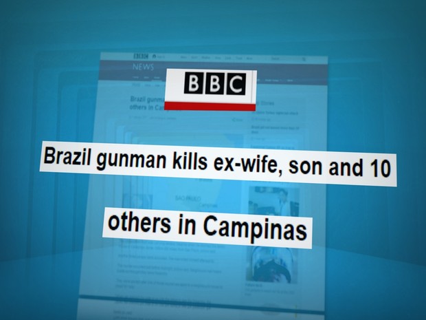 BBC de Londres chama de &#39;pistoleiro&#39; o homem que matou a ex mulher e o filho na madrugada de domingo (Foto: Reprodução EPTV)