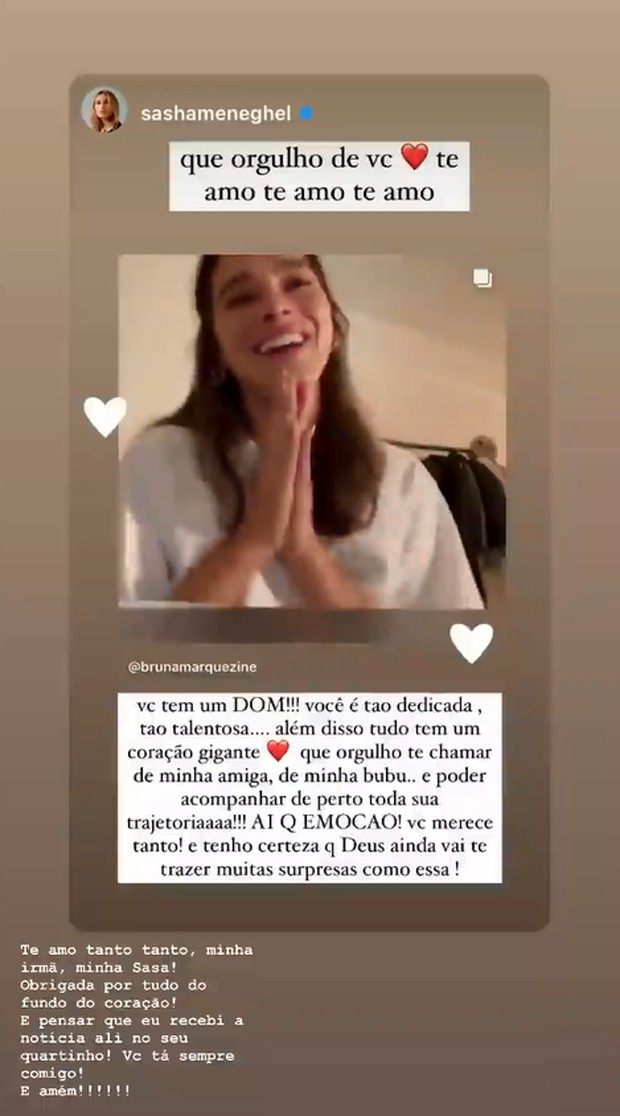 Bruna Marquezine recebe parabéns após entrar para elenco de Besouro Azul, da DC (Foto: Reprodução/Instagram)