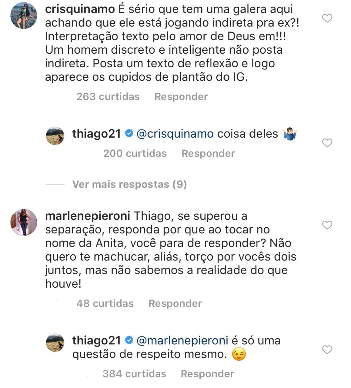 Thiago Magalhães explica o motivo de não falar em Anitta (Foto: reprodução/Instagram)