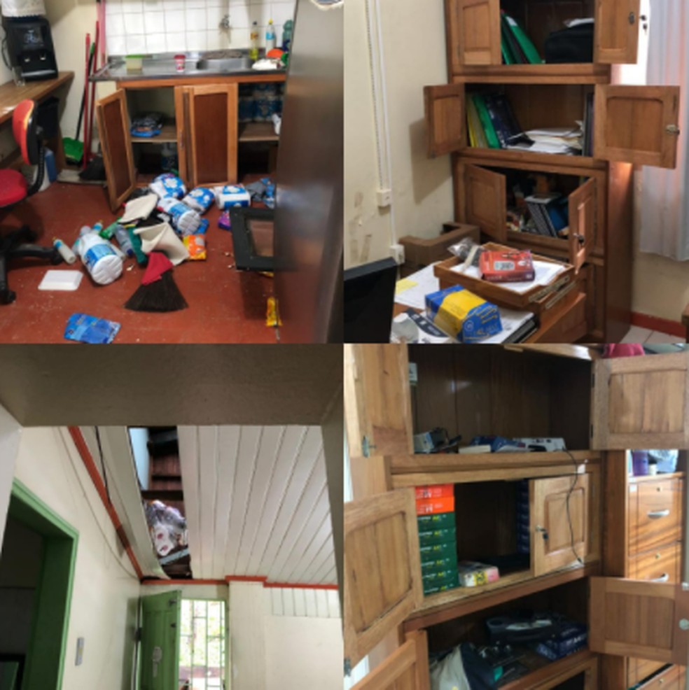 Prédio do Imac foi revirado em Cruzeiro do Sul — Foto: Levi Bezerra/Arquivo pessoal