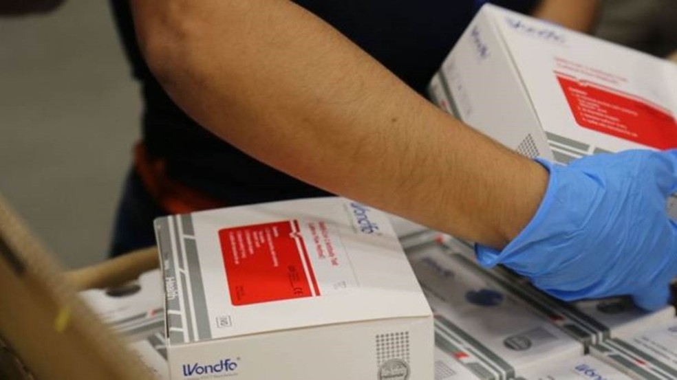 Testes rápidos para detecção do coronavírus começam a ser distribuídos na Paraíba — Foto: Ministério da Saúde/ BBC