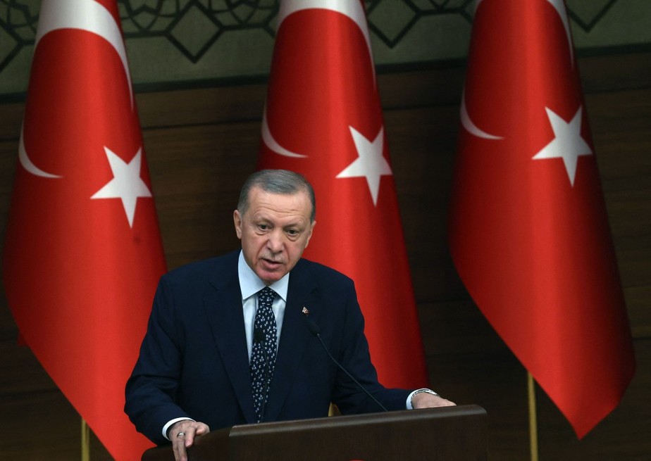 Presidente da Turquia, Recep Tayipp Erdogan, durante evento em Ancara