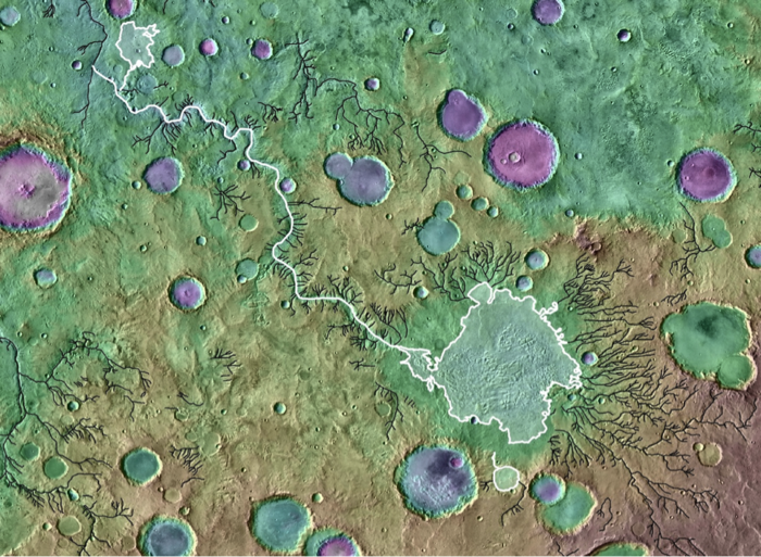 Superfície de Marte foi moldada por crateras alagadas (Foto: NASA/GSFC/JPL ASU)