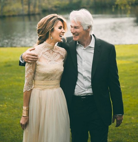 Uma foto do dia do casamento de Richard Gere com Alejandra Silva (Foto: Instagram)