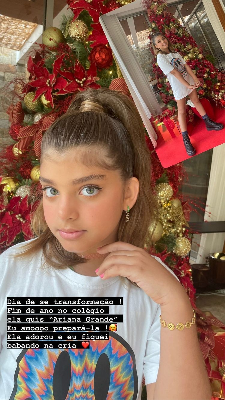 Sofia, filha de Grazi Massafera, se veste como Ariana Grande (Foto: Reprodução/Instagram)