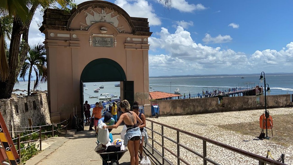 Entrada da ilha de Morro de São Paulo, na Bahia— Foto: Victor Silveira/TV Bahia