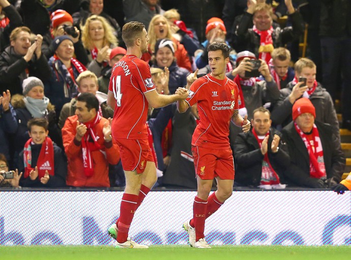 Phillippe Coutinho gol, Liverpool x Arsenal (Foto: Alex Livesey / Getty Images)