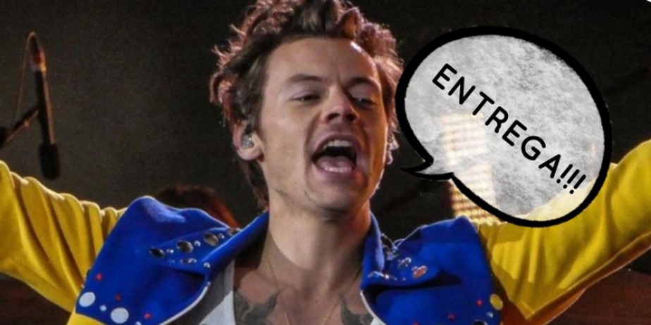 Roupa de Harry Styles em show no Reino Unido gerou memes nas redes sociais com comparações ao uniforme dos carteiros brasileiros