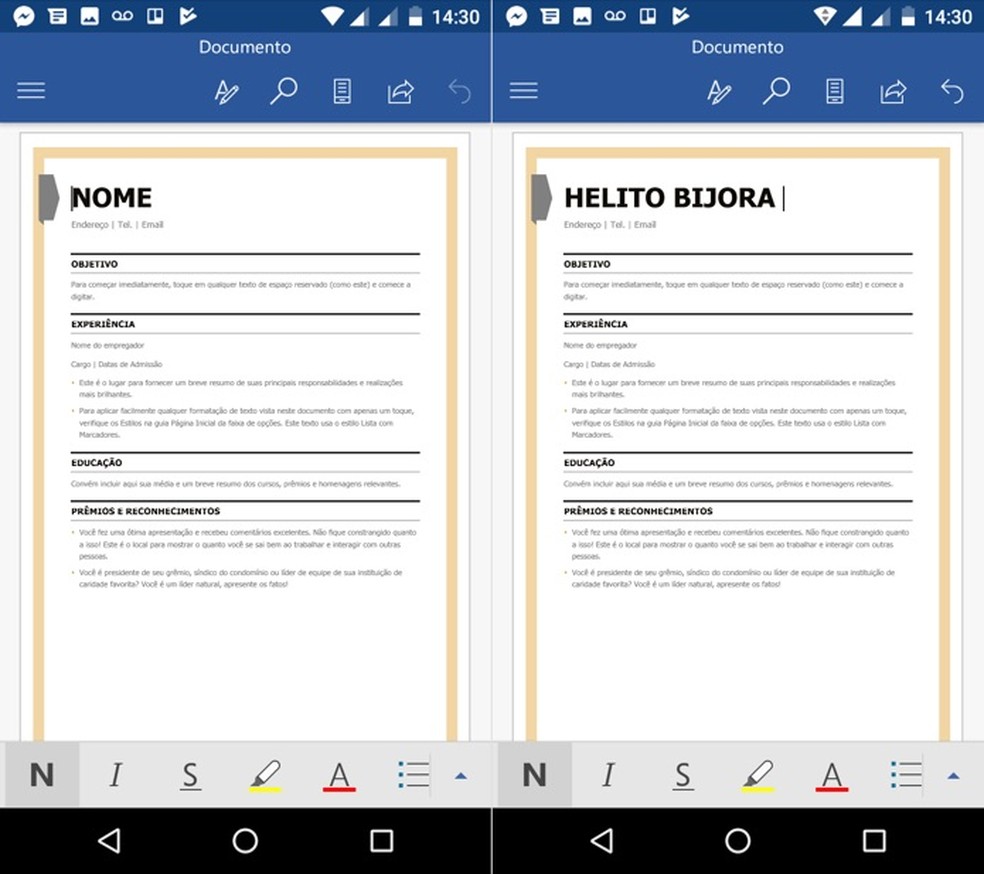 Como Fazer Curriculo No Celular Com O App Do Word Produtividade Techtudo